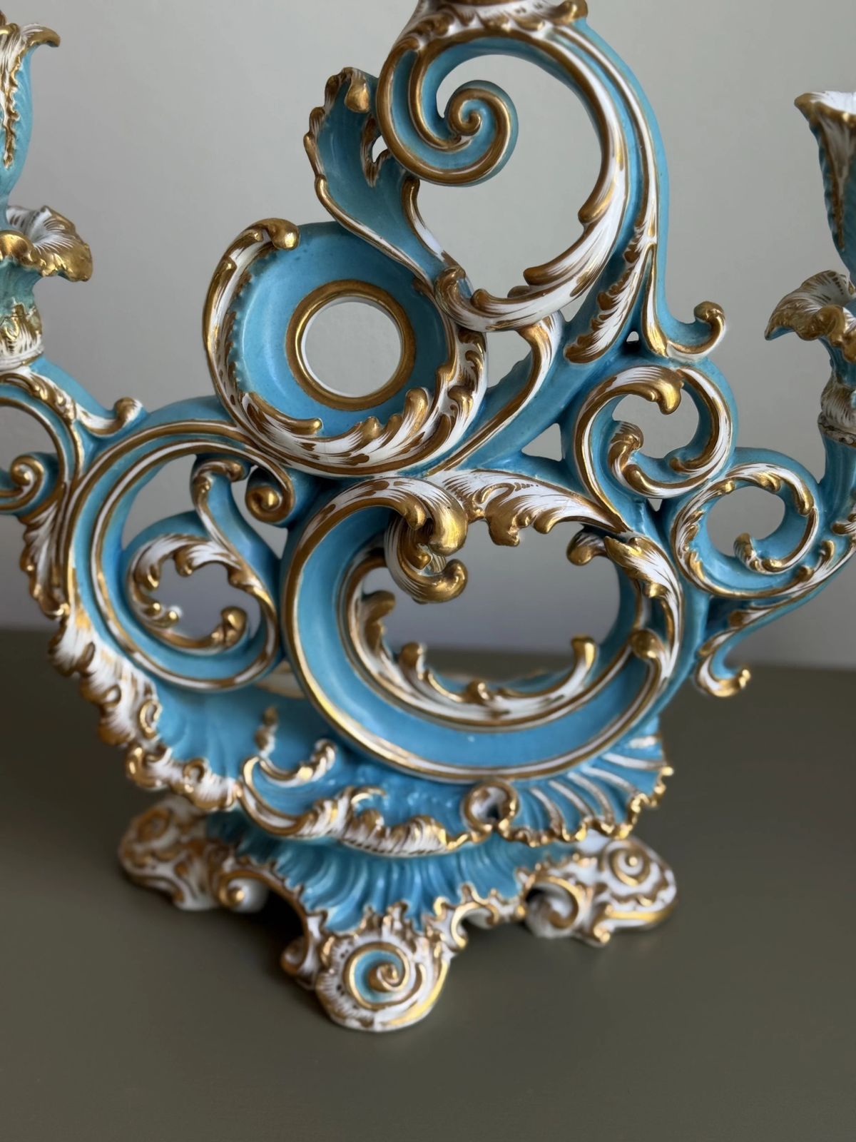 Early 19th Century Porcelain Candelabrum, Attributed To Coalport photo for sale