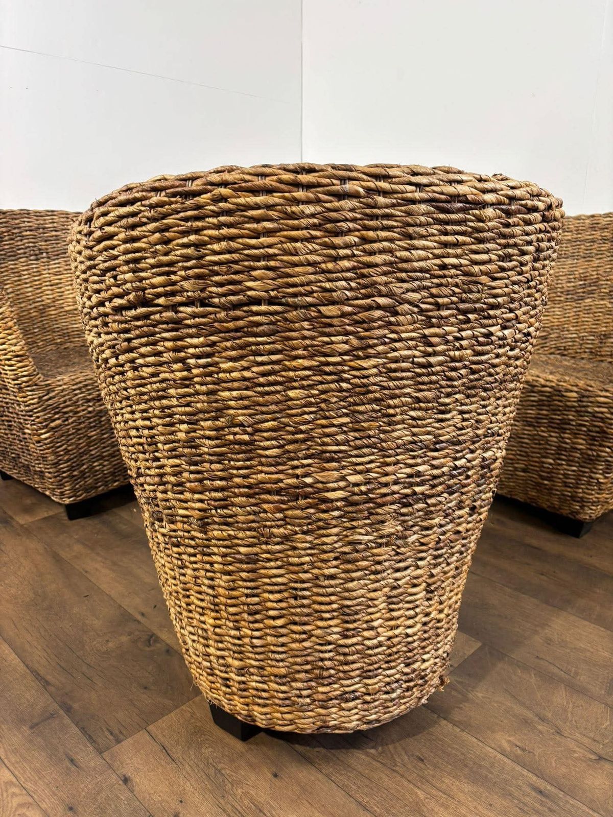 Furniture Set Of Four Hand Woven Abaca Fibre Tub Chairs photo