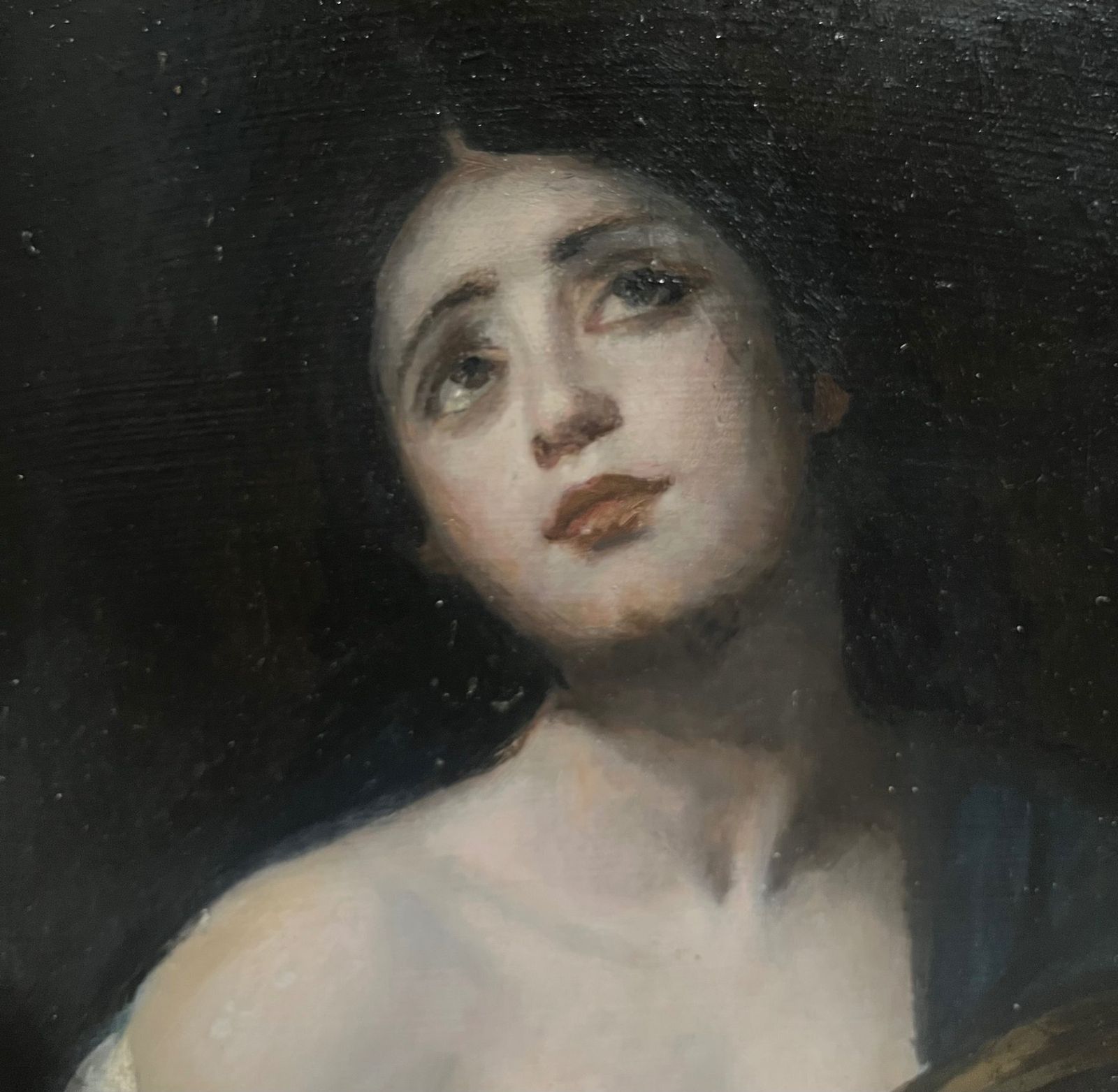 Antique Italian Oil On Copper Painting Of Saint Agatha – After Andrea Vaccaro photo furniture