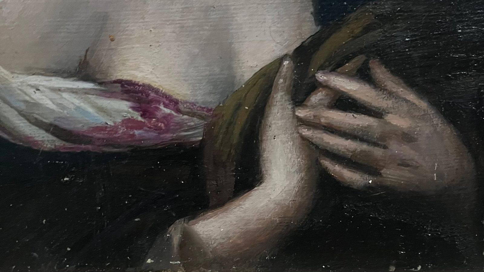 Antique Italian Oil On Copper Painting Of Saint Agatha – After Andrea Vaccaro photo vinterior