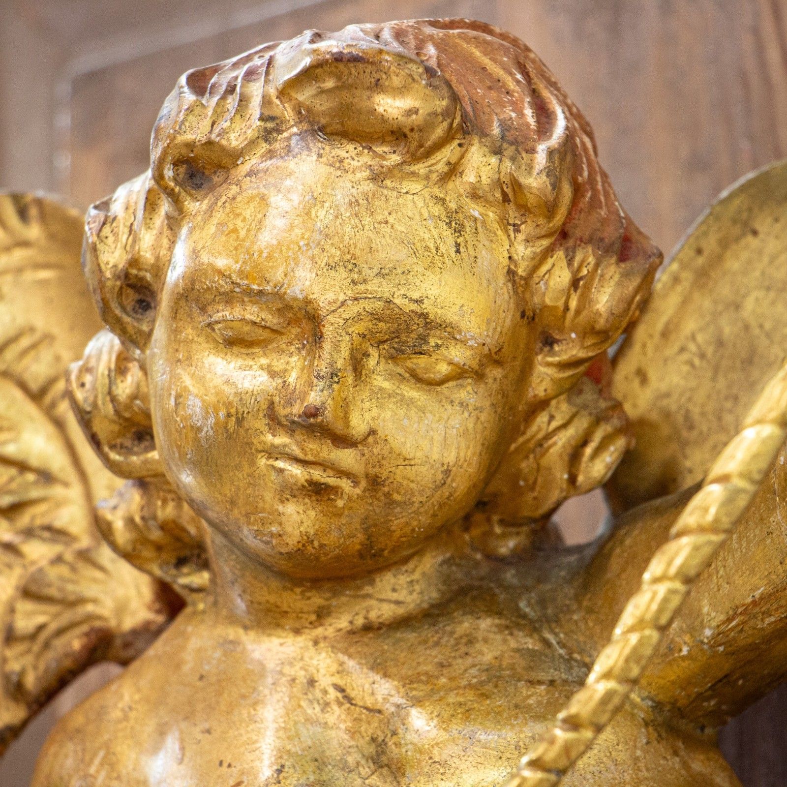 Finely Carved Pair Of 18th Century Giltwood Italian Cherubs photo vintage