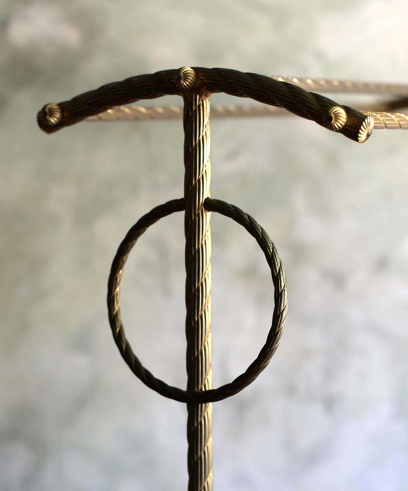 Antique Italian Gilt Rope Twist Towel Rail Stand Mid Century photo 168.0