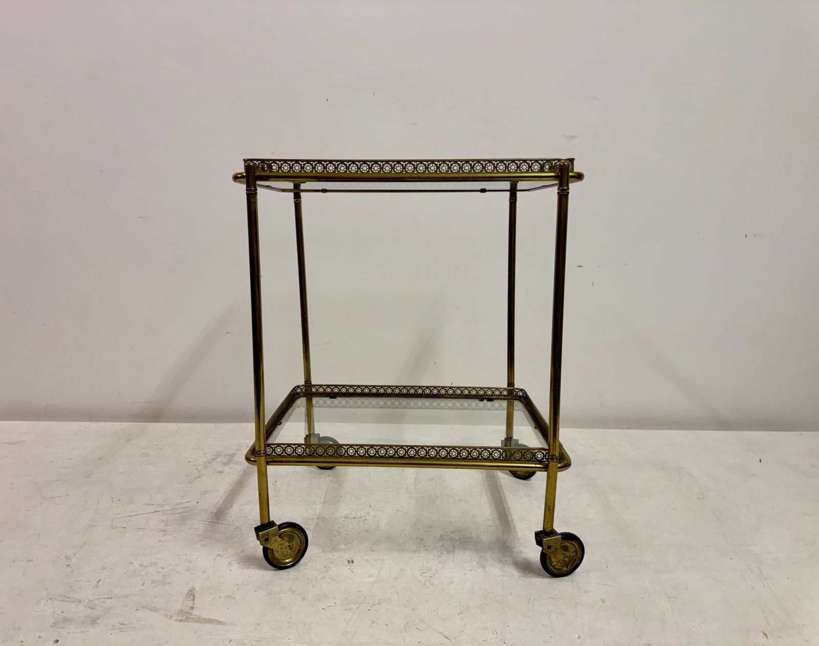 1960s French Brass Drinks Trolley Or Bar Cart photo for sale