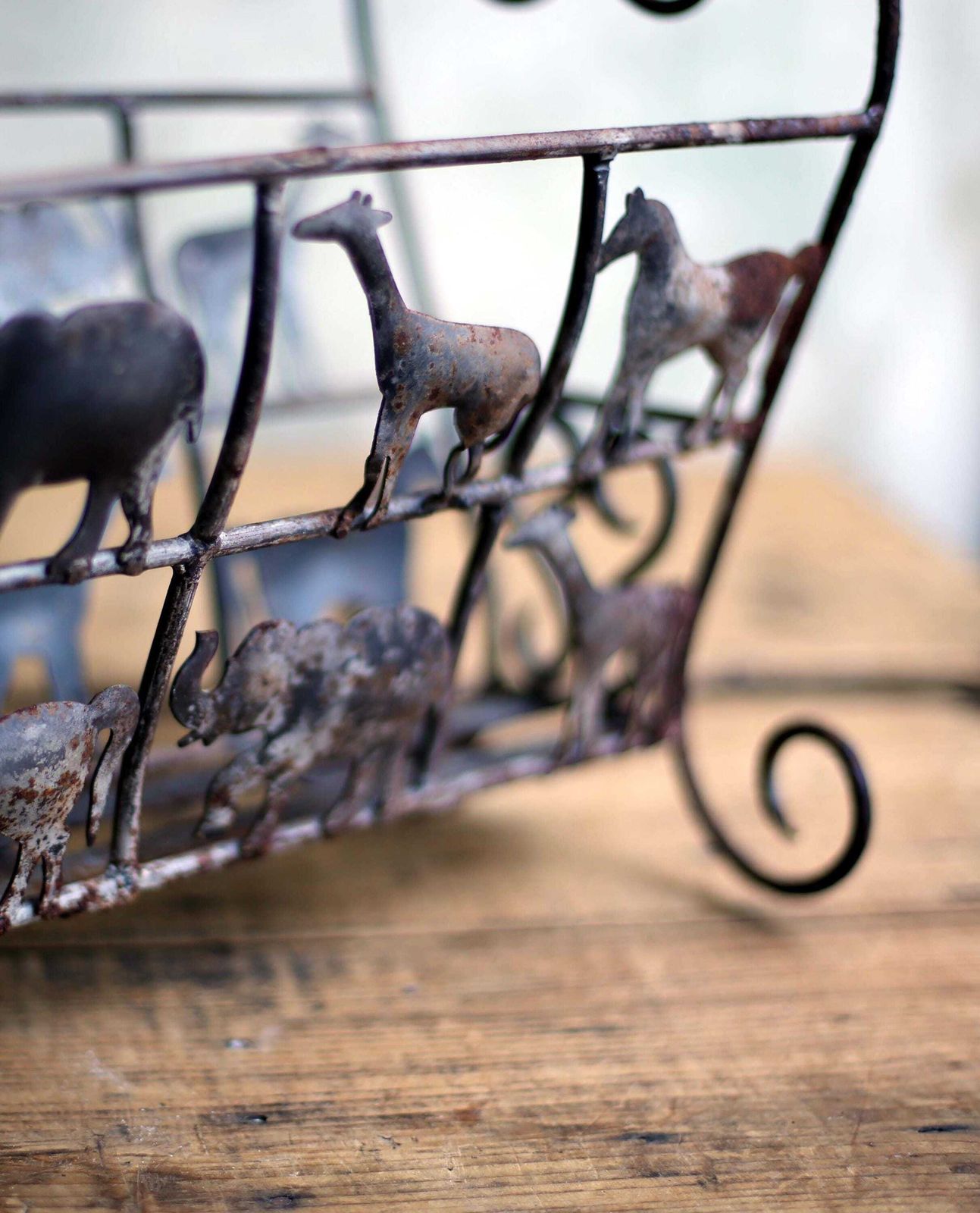 Animal Magazine Rack Jean Touret Rusty Wrought Iron 1950s Brutalism photo 231.0