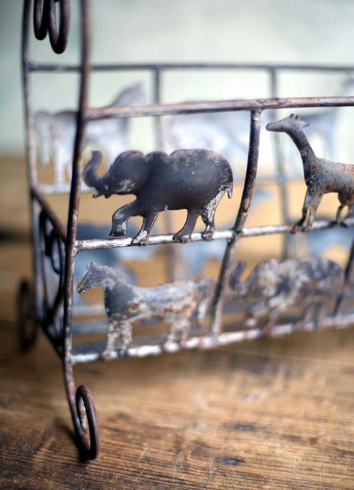 Animal Magazine Rack Jean Touret Rusty Wrought Iron 1950s Brutalism photo vinterior