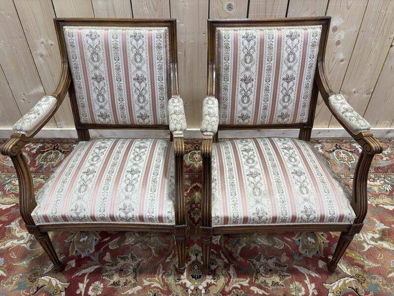Pair Of Louis XVI Style Armchairs photo for sale