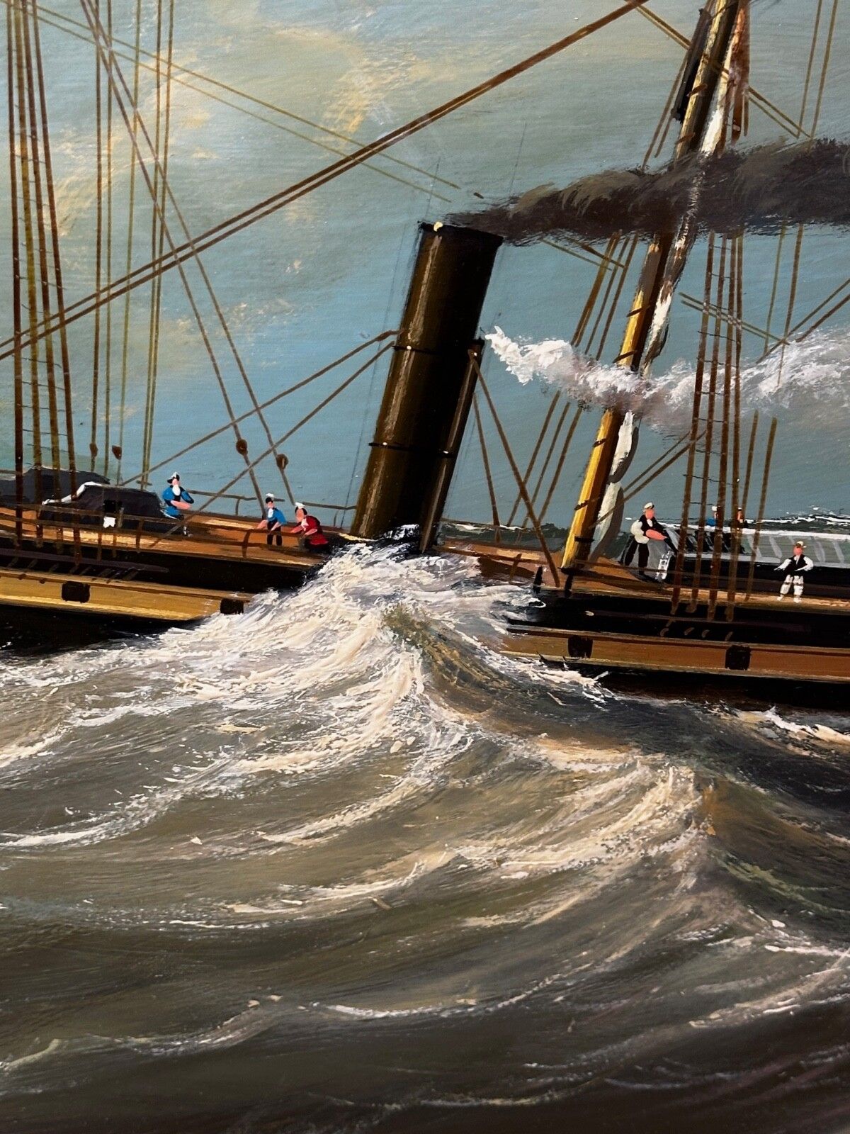 Kunst Groot historisch olieschilderij SS Great Britain stoomschip door Salvatore Colacicco photo