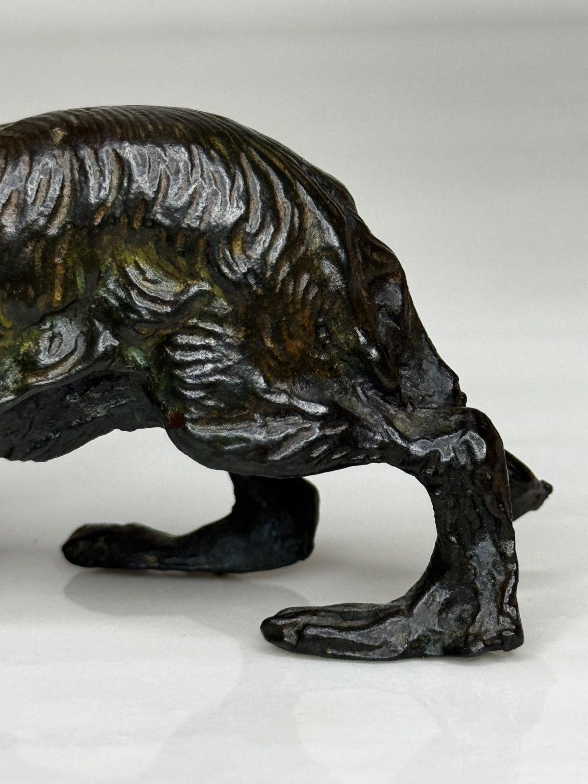Oostenrijks bronzen langharige tekkel in de stijl van Franz Xaver Bergman photo vintage