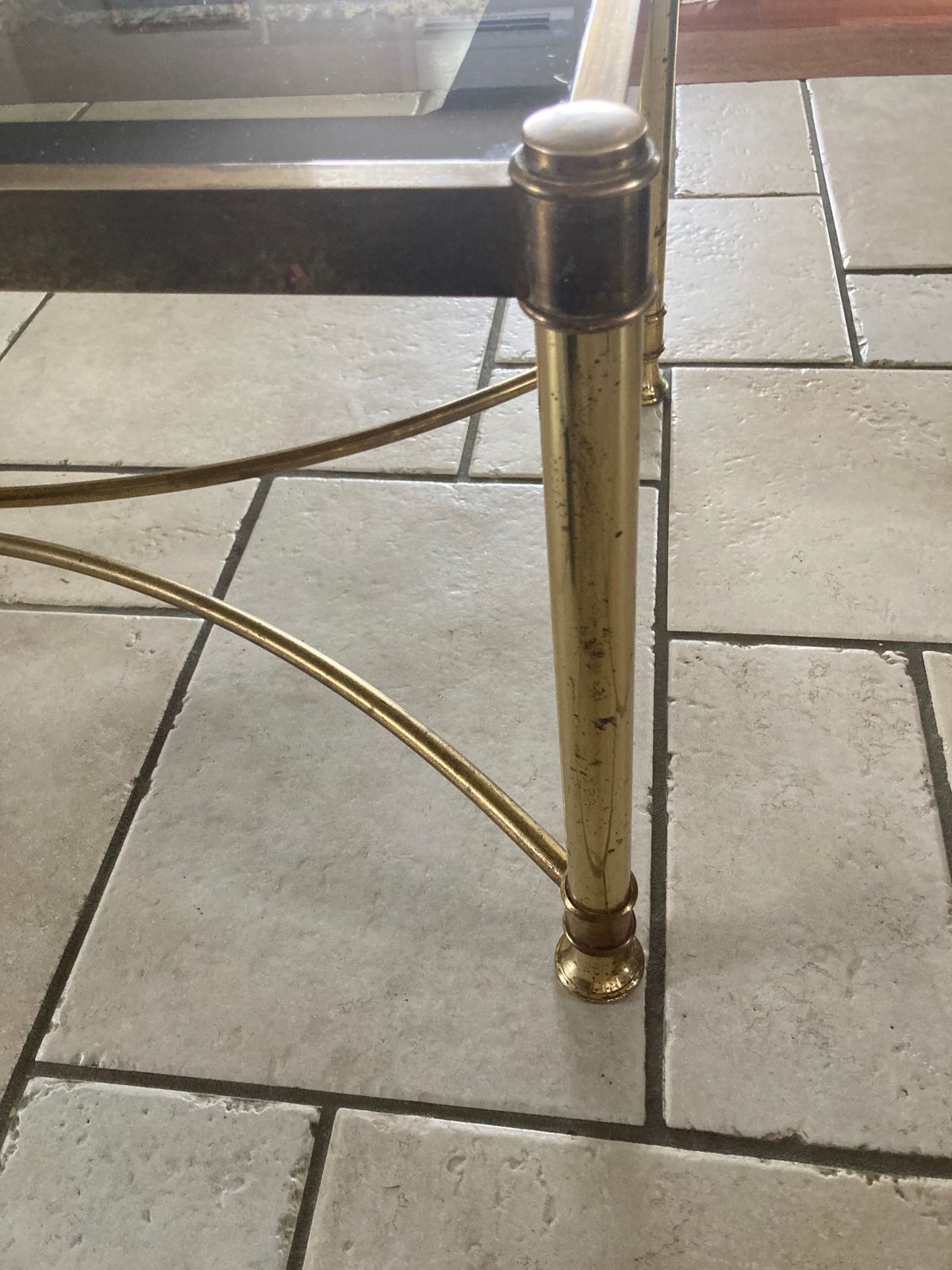 Coffee Table In Glass And Gold Metal photo furniture