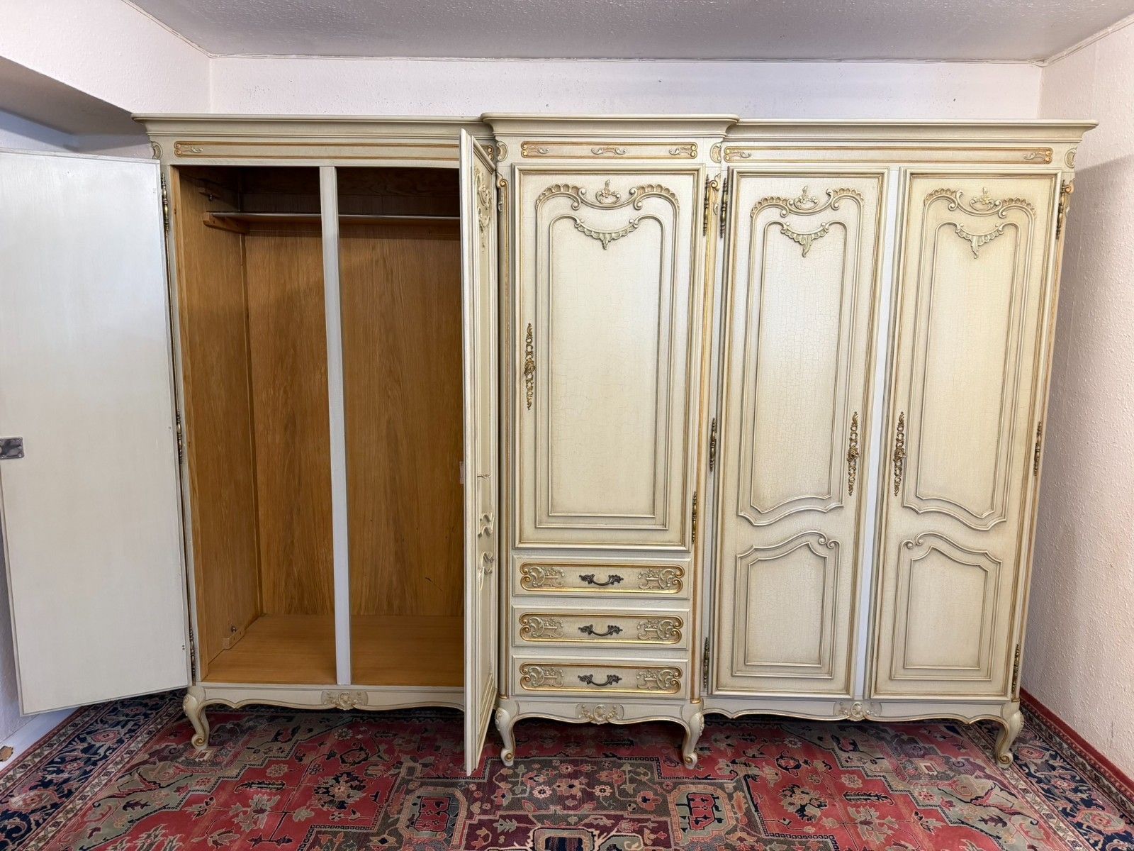 Stunning French Rococo Style Five Door Carved Armoire/Wardrobe photo buy