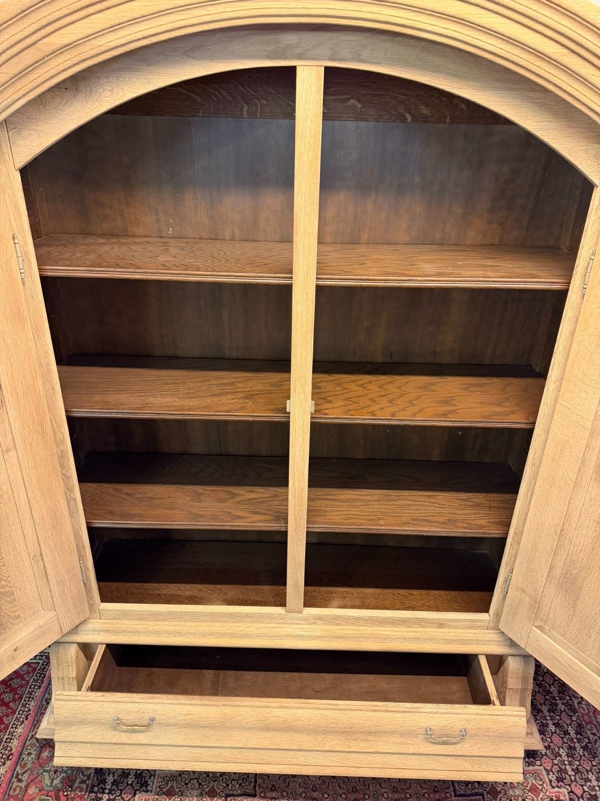 French Bleached Country Oak Armoire/Housekeepers Cupboard Circa Board Circa 1930 photo vinterior