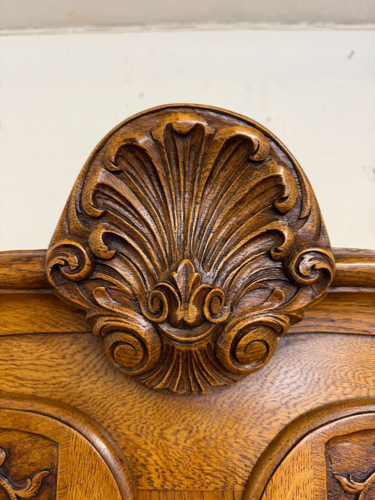 Antique French Carved Oak Glazed Cabinet Circa 1930 photo 595.0