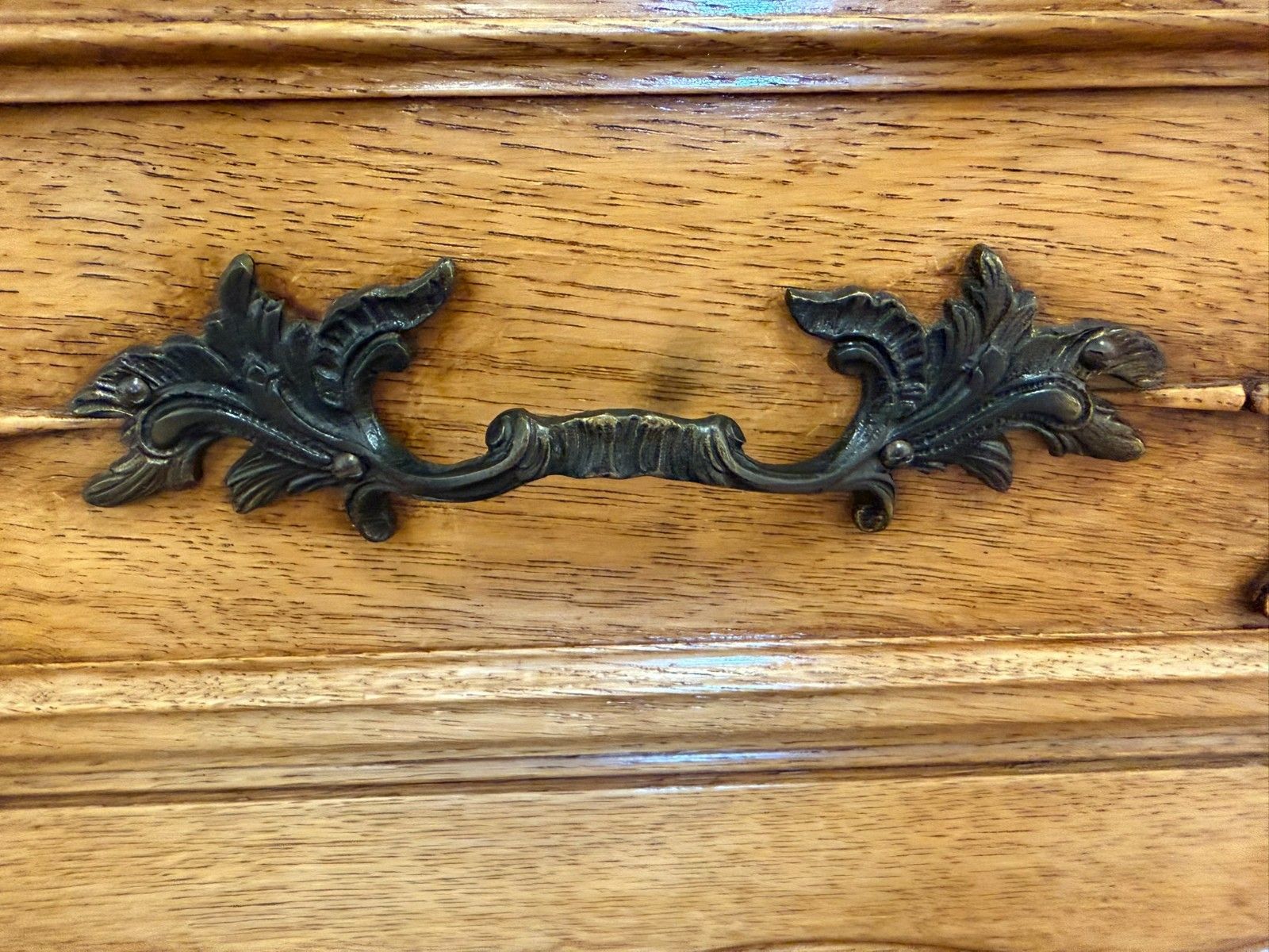 Furniture Antique French Carved Oak Glazed Cabinet Circa 1930 photo