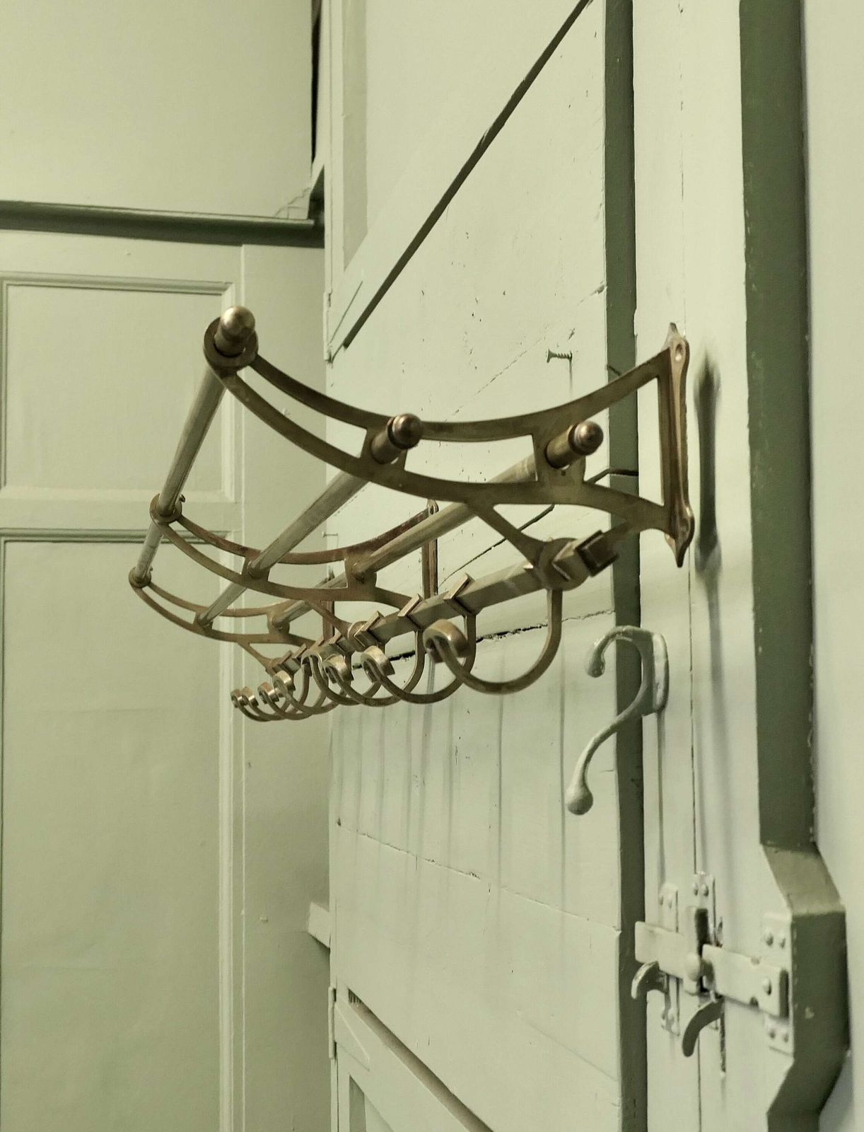5ft Long French Art Deco Brass Hat And Coat Rack This Is An Unusually Long Art Deco Brass photo buy