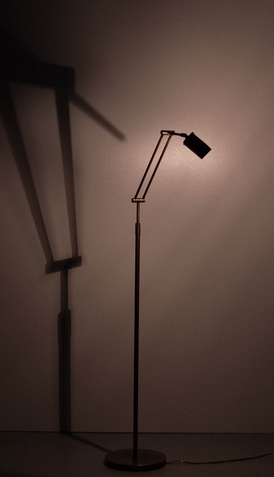 Lighting Ben Demmers Adjustable Bronze Halogen Floor Lamp 1980s photo