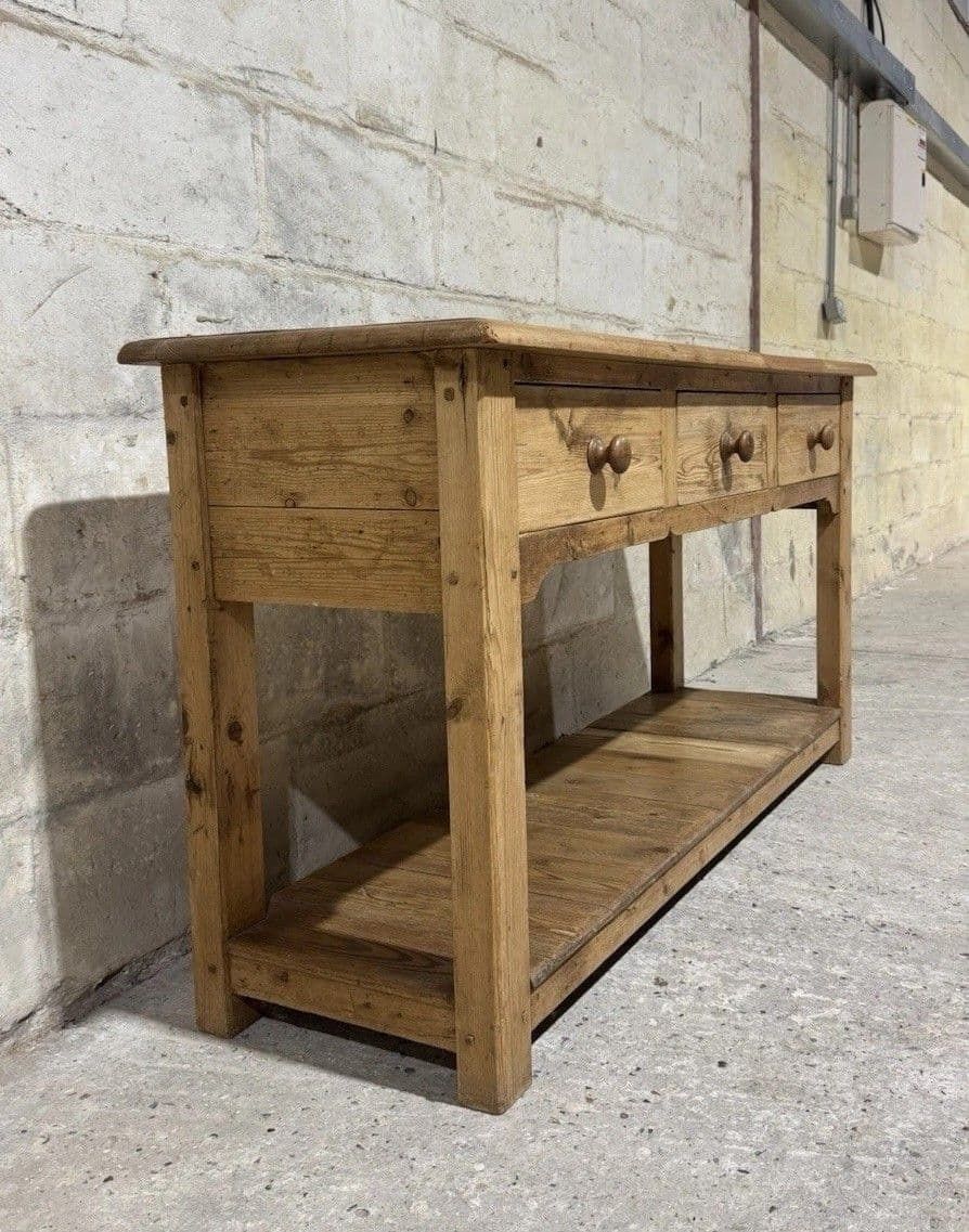 Vintage Antique Style Solid Pine Sideboard Console Hall Side Table Pot Shelf photo 1195.0