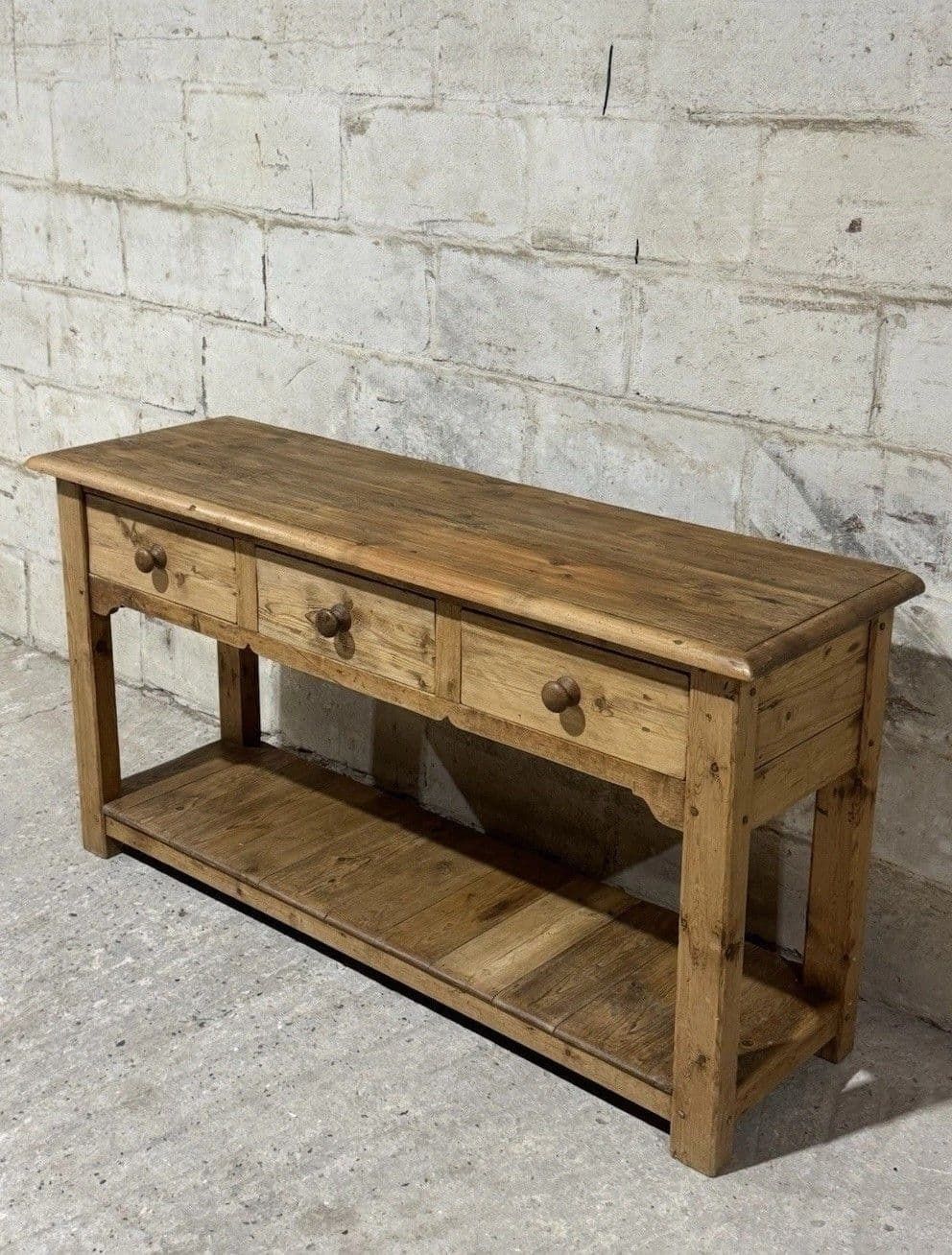 Vintage Antique Style Solid Pine Sideboard Console Hall Side Table Pot Shelf photo buy