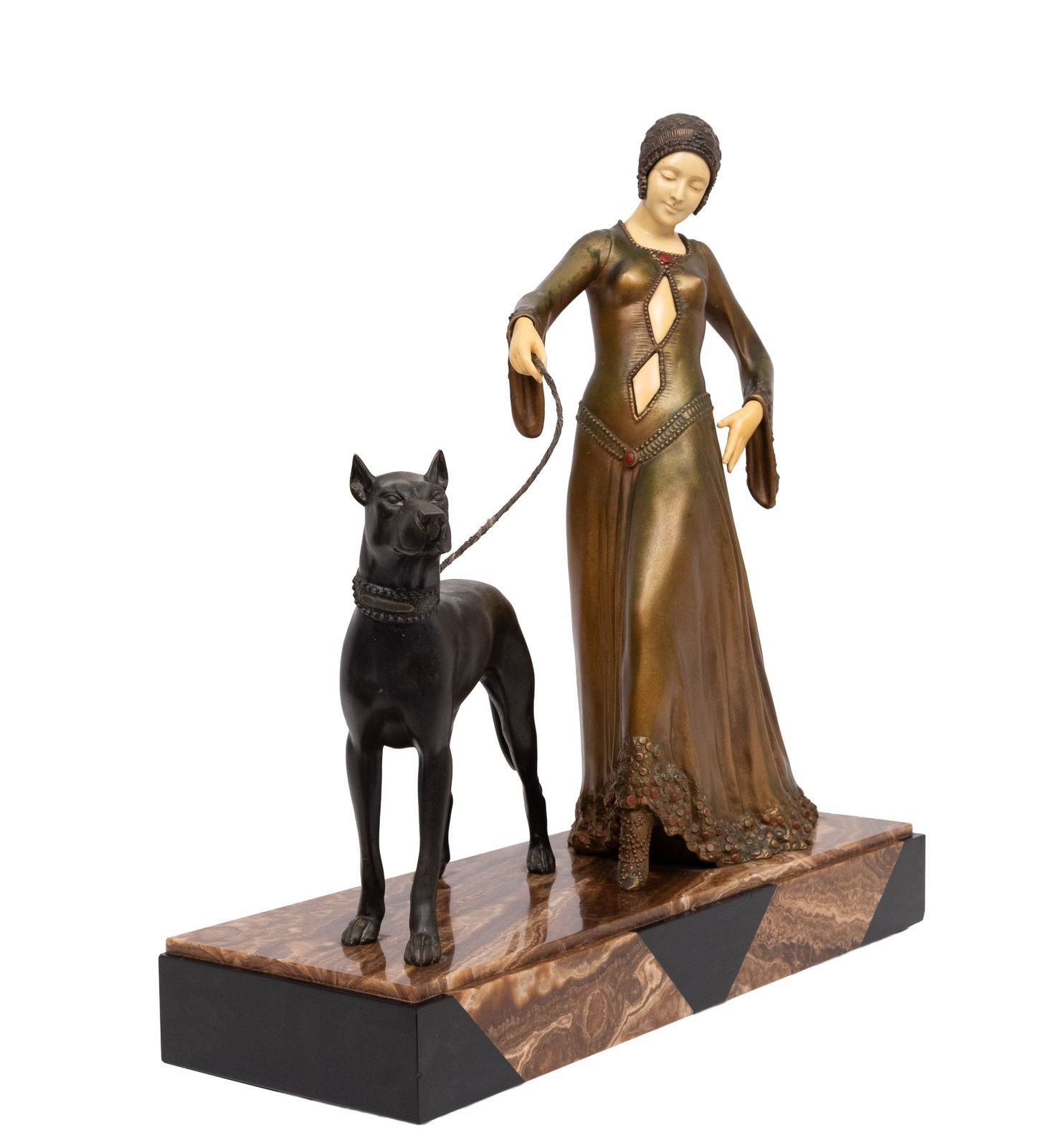 Groot indrukwekkend art deco beeld, "The Guardian" van Georges Gori, jaren 1920, Frankrijk photo furniture