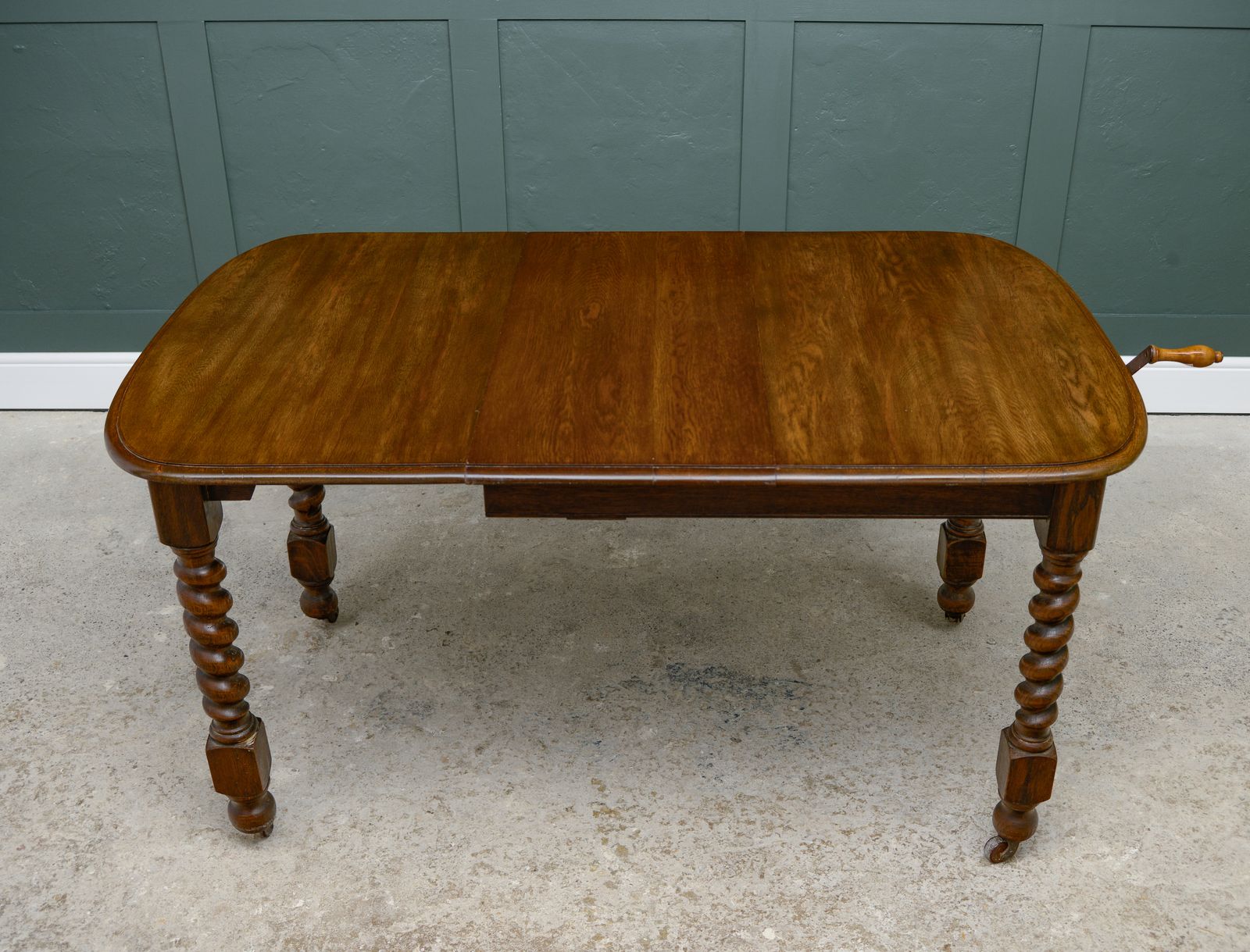 Small Oak Wind Out Extending Dining Table With Barley Twist Legs   140 Cm photo buy