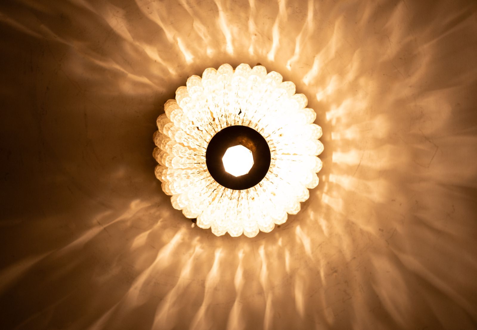 Miniature Chrystal Glass Pendant Lamp 1950s France photo for sale