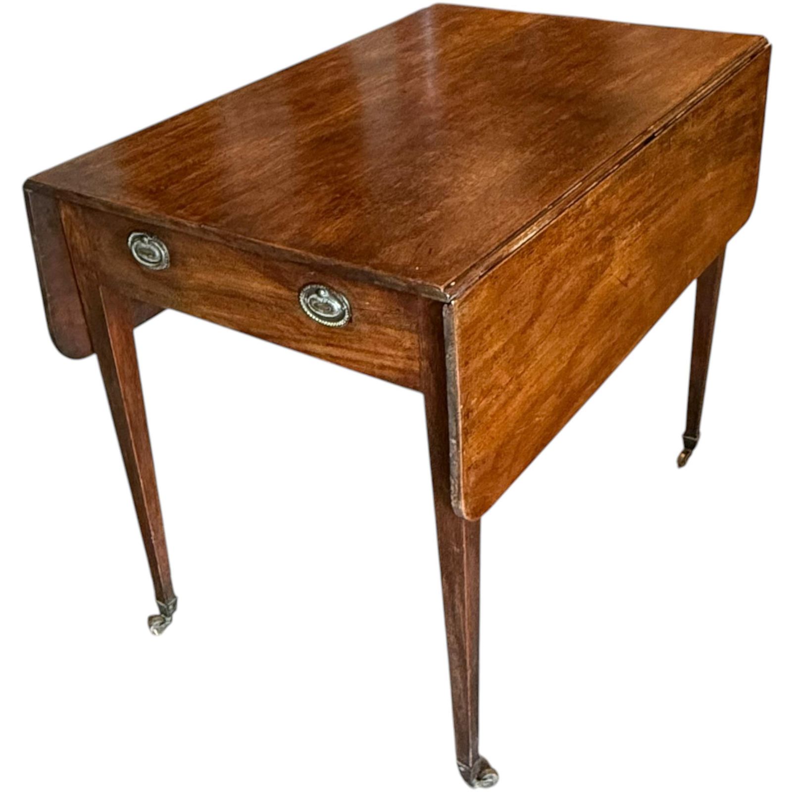 Antique Georgian Mahogany Pembroke Table, Drop Leaf Side Table, English Antique Furniture, Occasional Table With Drawer