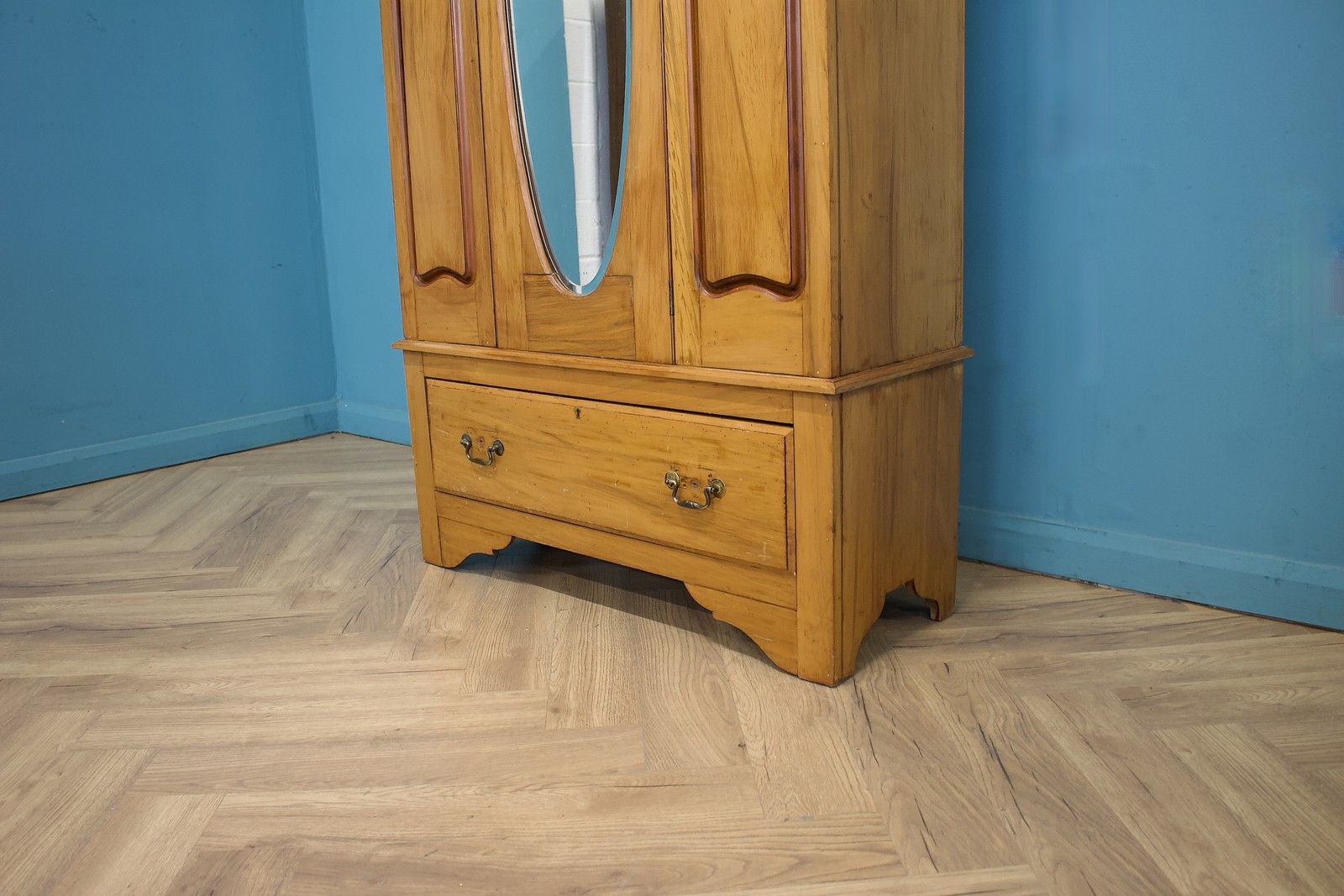 Antique Edwardin Satinwood Wardrobe Hall Cupboard, 1900s #1774 photo vinterior