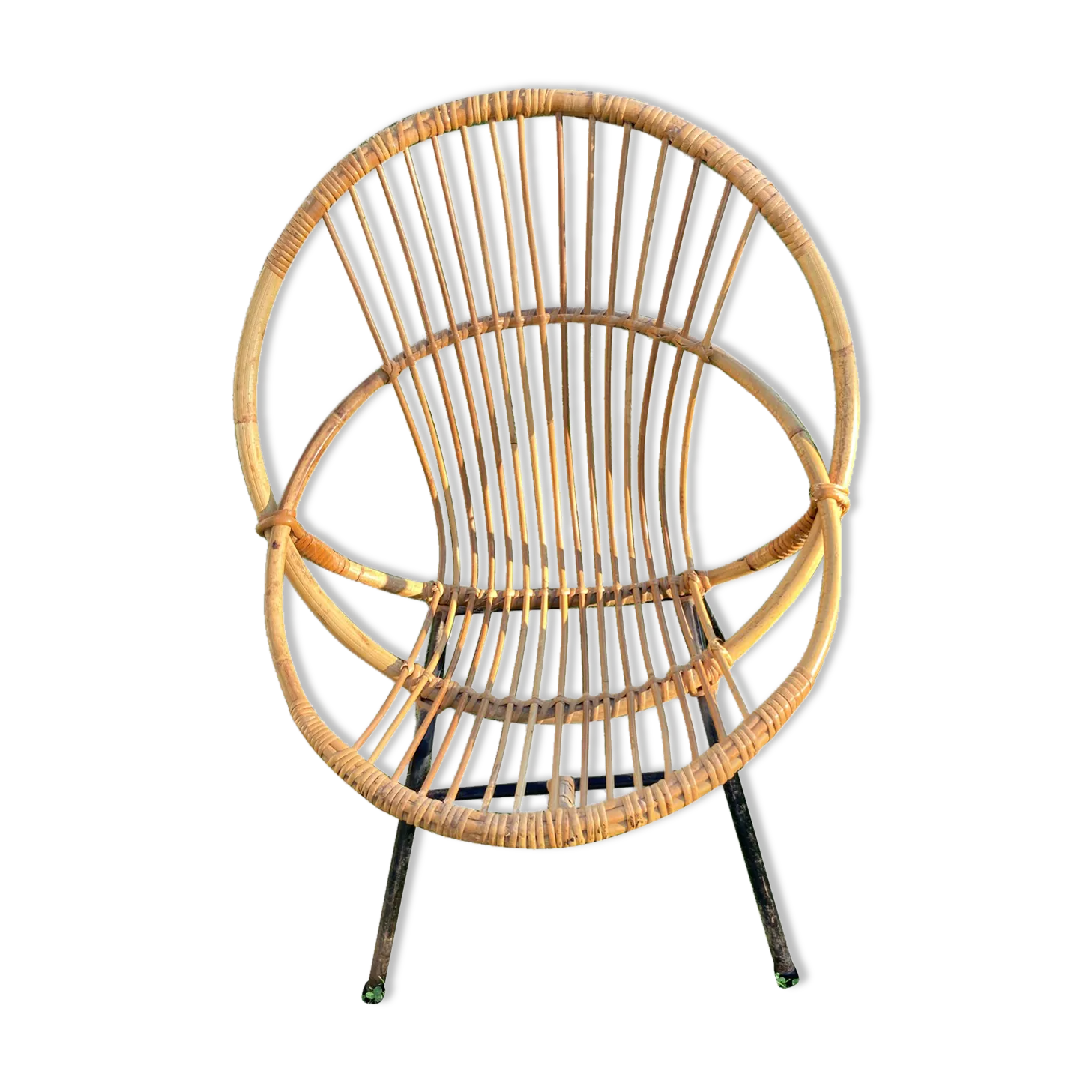 Dirk Van Sliedregt Rattan Armchair For Rohe Noordewolde 60s.
