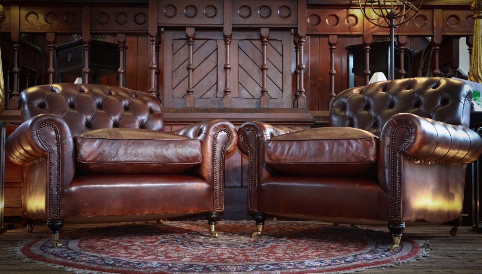 photo for sale Stunning Pair George Smith Bulgari Club Library Leather Armchairs Dark Tan  🚚