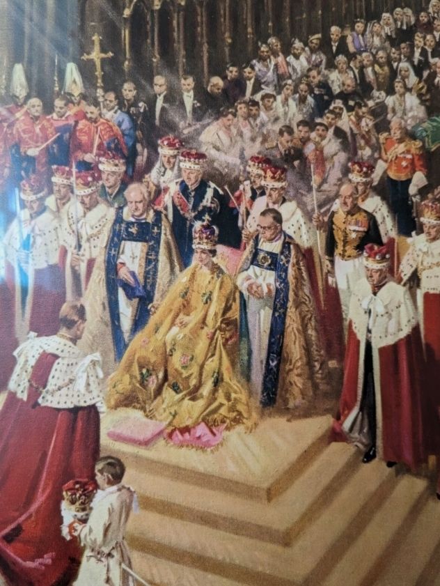 Terence Cuneo Signed Queen Elizabeth II Coronation Print. 106cm X 86cm Framed photo for sale