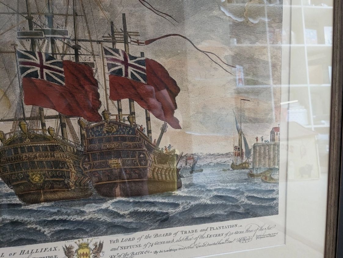 View Of The 'Terrible', 'Neptune' & 'Severn'r. Shortprint. British Royal Navy photo vintage