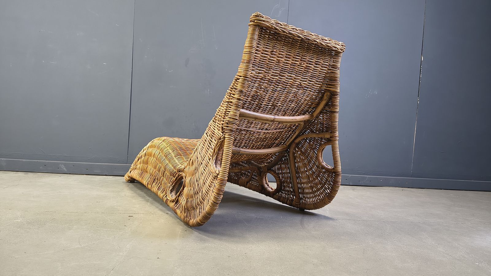 Vintage Wicker Chaise Longue, 1980s photo 595.0