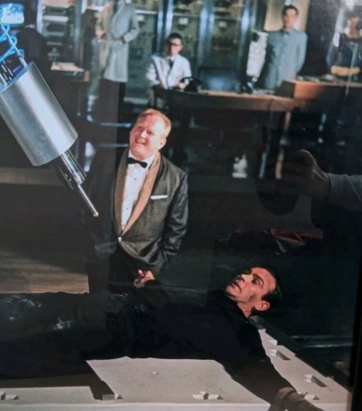 Goldfinger Framed Print. James Bond Laser Table. 63cm X 79cm. 007. Sean Connery photo furniture