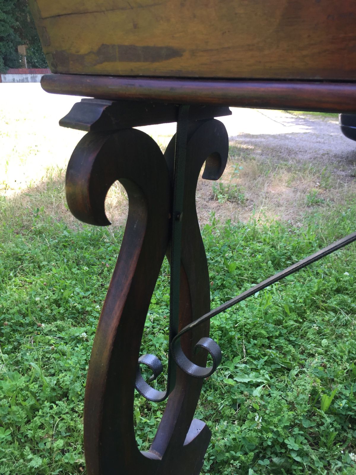 Wrought Iron And Zinc Wood Planter. photo 217.0
