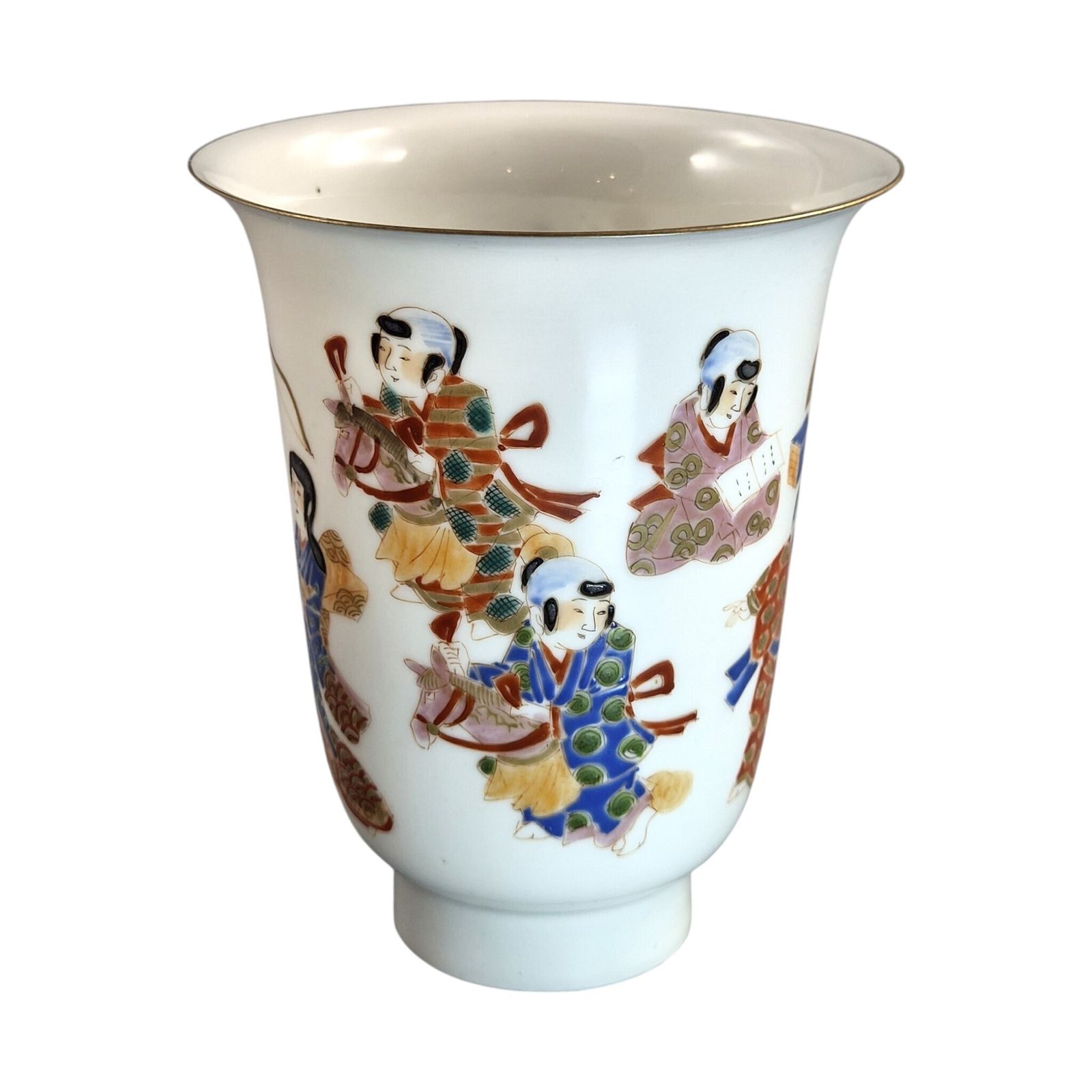 Japanese Meiji Eggshell Export Porcelain Beaker Vase, Hichozan Shinpo photo Home Decor