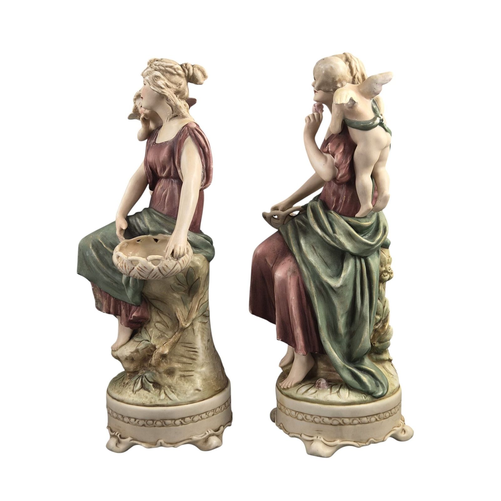 Royal Dux Bohemia Art Nouveau Maiden Figures By H. Schubert photo furniture