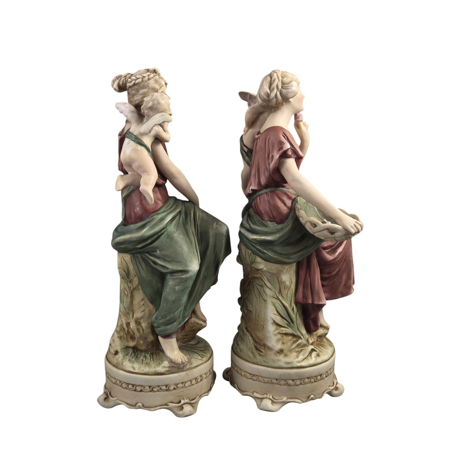 Royal Dux Bohemia Art Nouveau Maiden Figures By H. Schubert photo Art