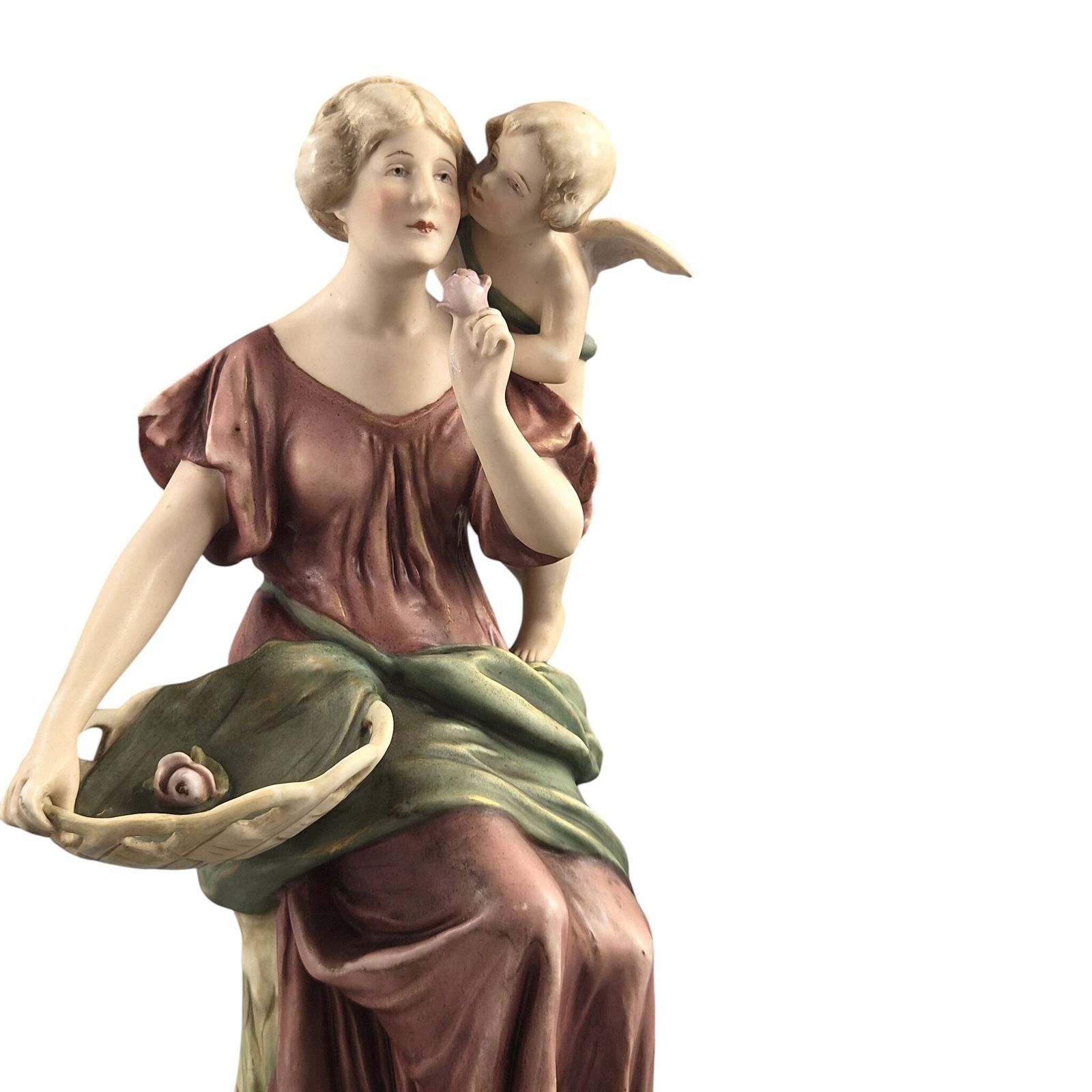 photo for sale Royal Dux Bohemia Art Nouveau Maiden Figures By H. Schubert