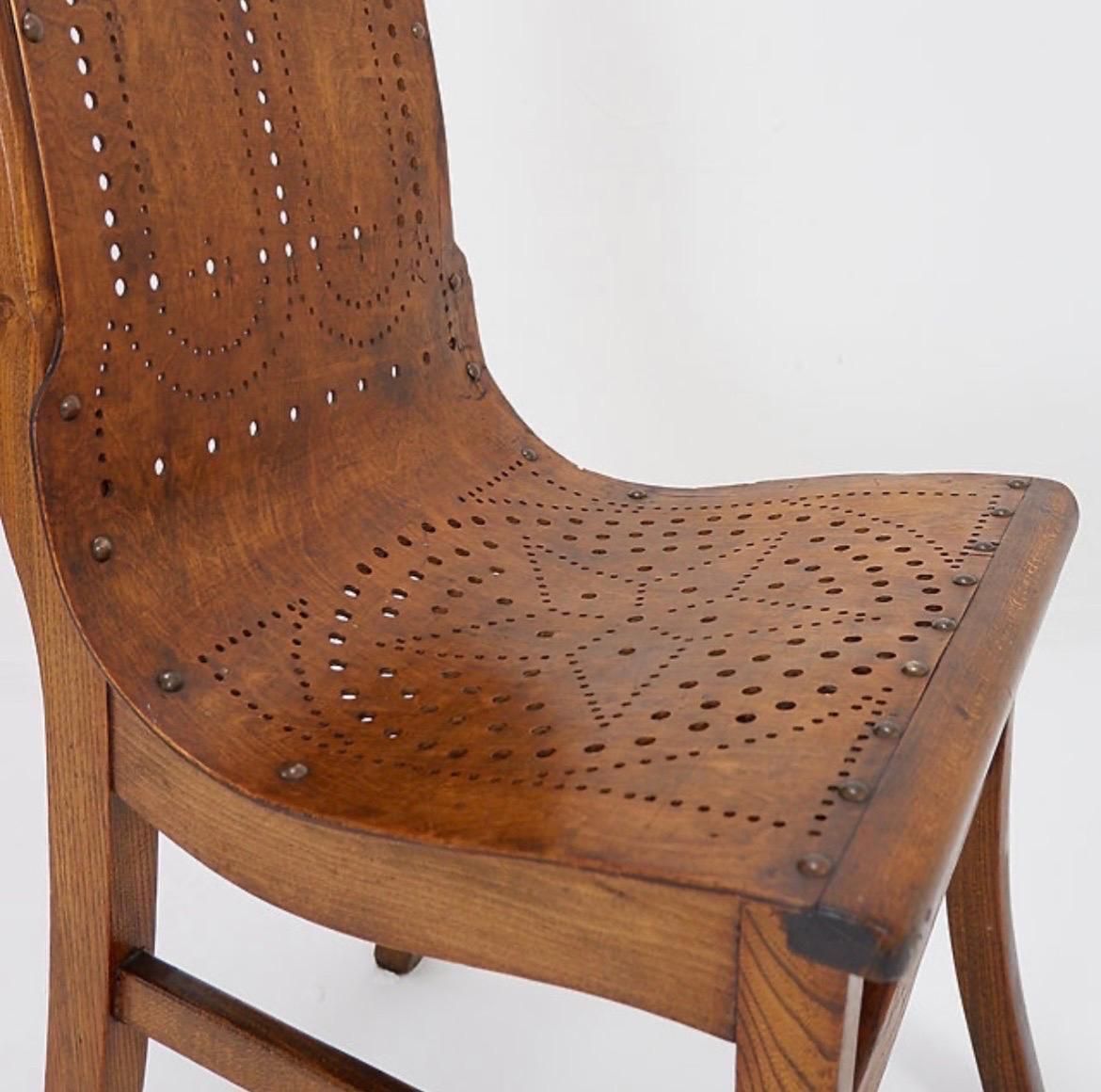 photo vinterior Church Chairs With Perforated Plywood, 1920s  Perforated Plywood