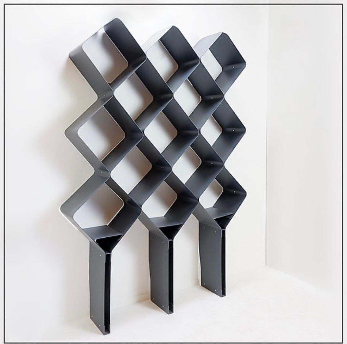 photo buy Set Of Honeycomb Metal Wall Shelf By Albury In Gray    Organic Modern Design