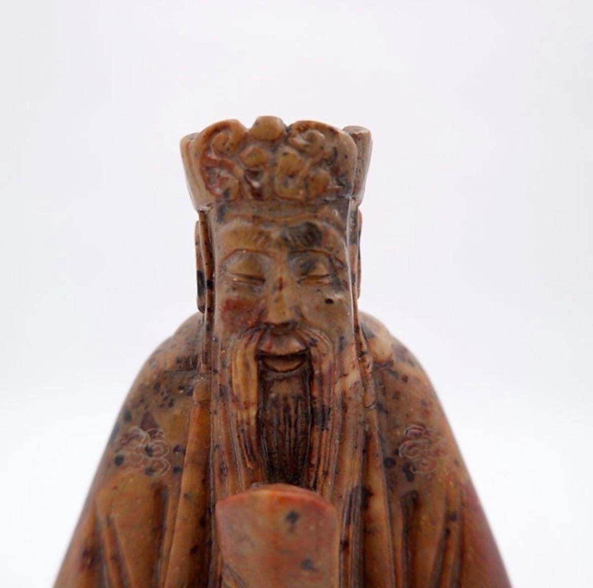 A Stone Seal Carved With A Seated Official China, 20th photo for sale