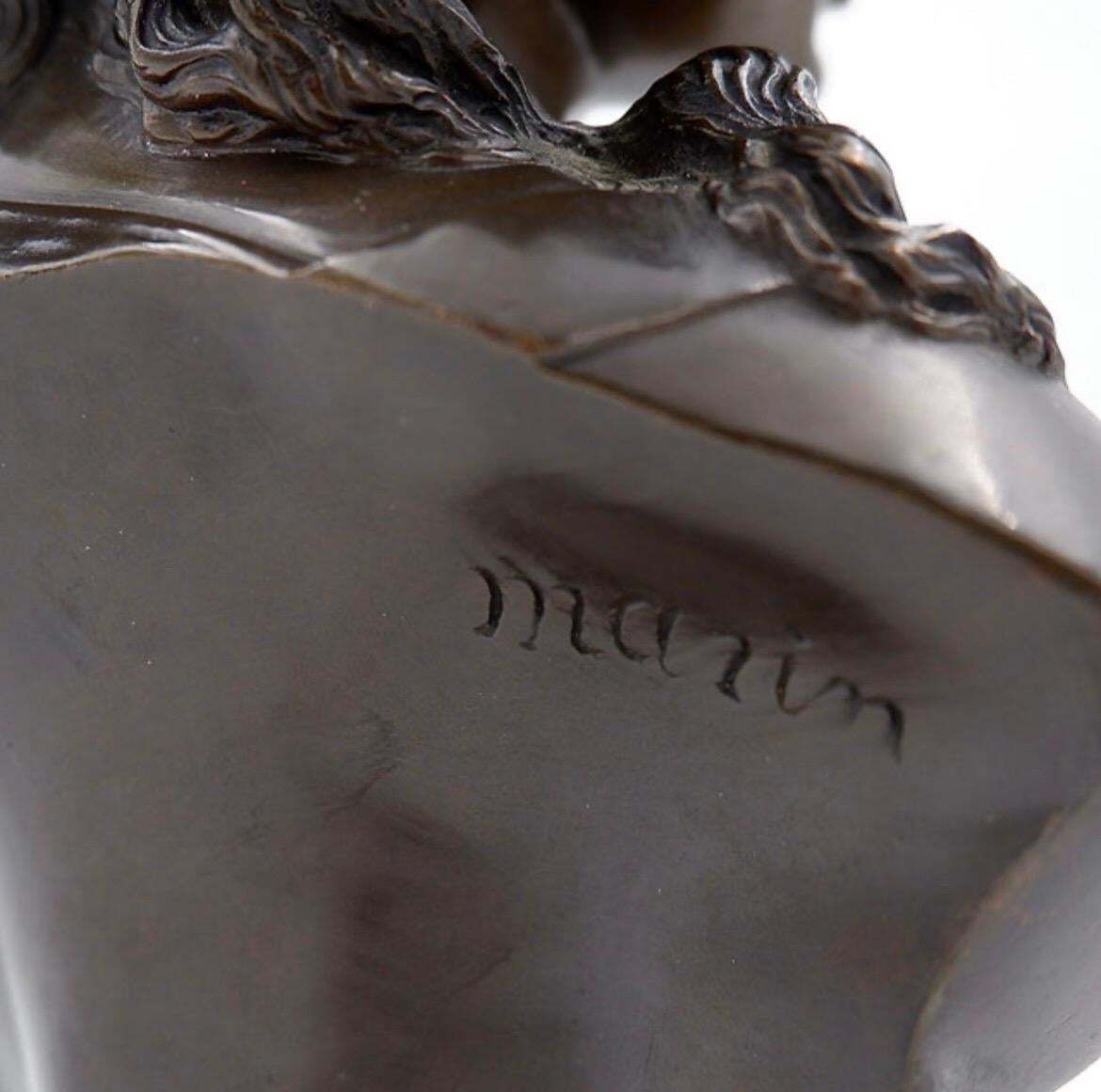 photo buy J.C. Marin Bronze "Jeune Femme Couronnée De Fleurs " 19th Century