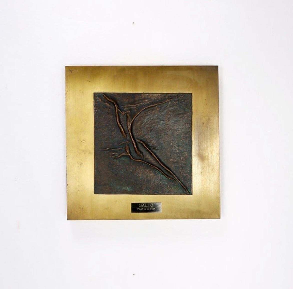"Salto" Pilar De La Vega Martinez Bronze Sculpture On Panel photo Art