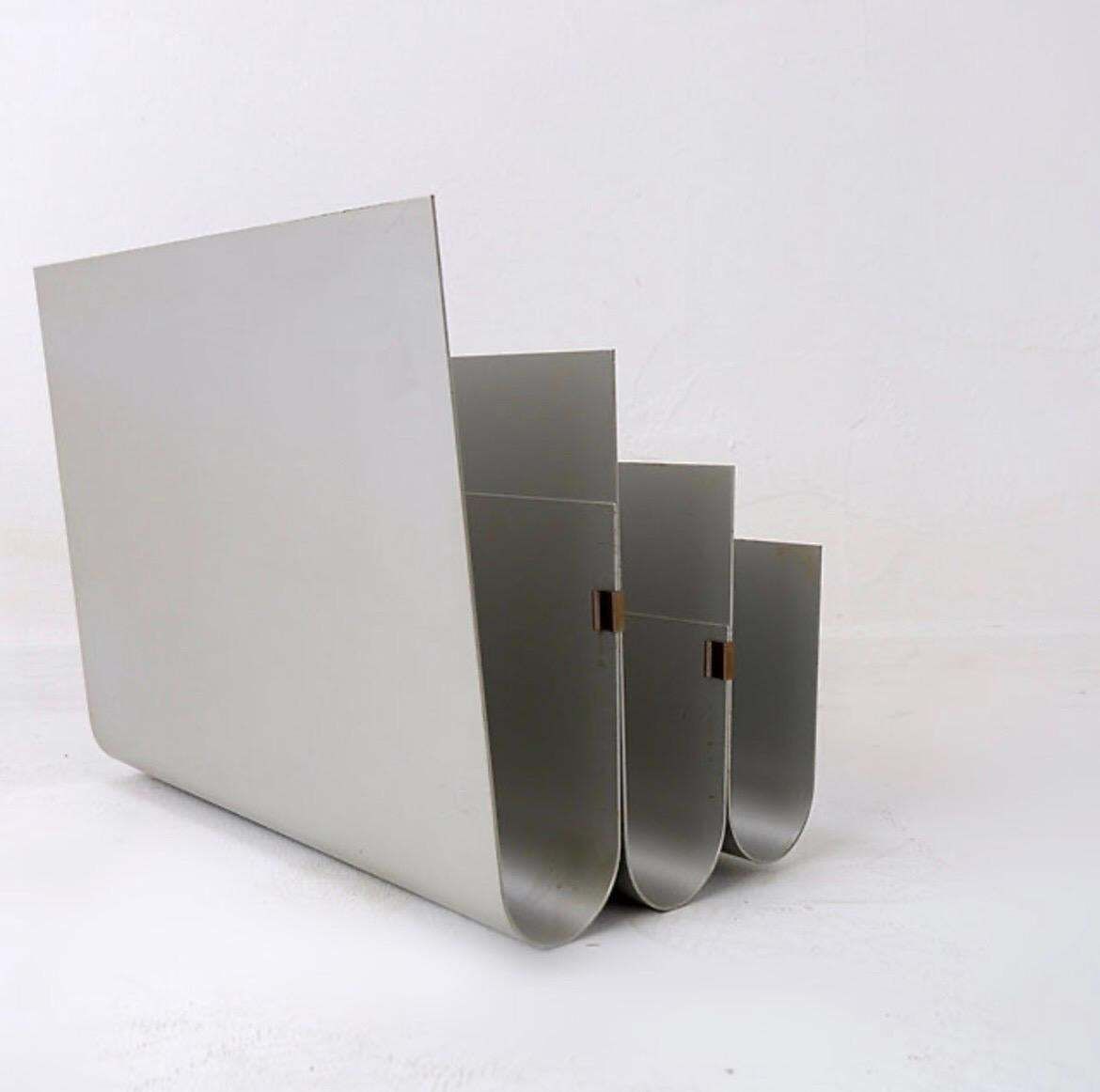Aluminum Magazine Rack By Pierre Vandel For Espace Pierre Cardin, 1970s photo vinterior