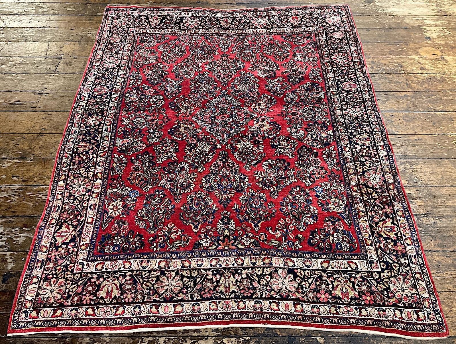 Antiek Sarouk tapijt 3,07 m x 2,45 m photo Textiel