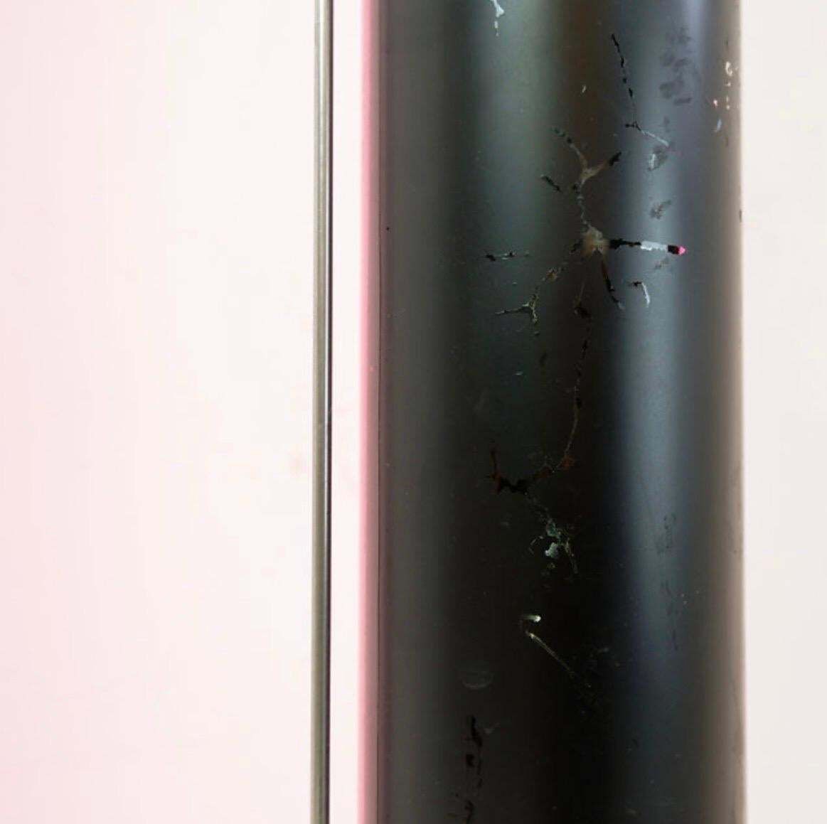 Industrial Pink Column Floor Lamp, Metal, Vintage Style, Circa 1960 photo vinterior