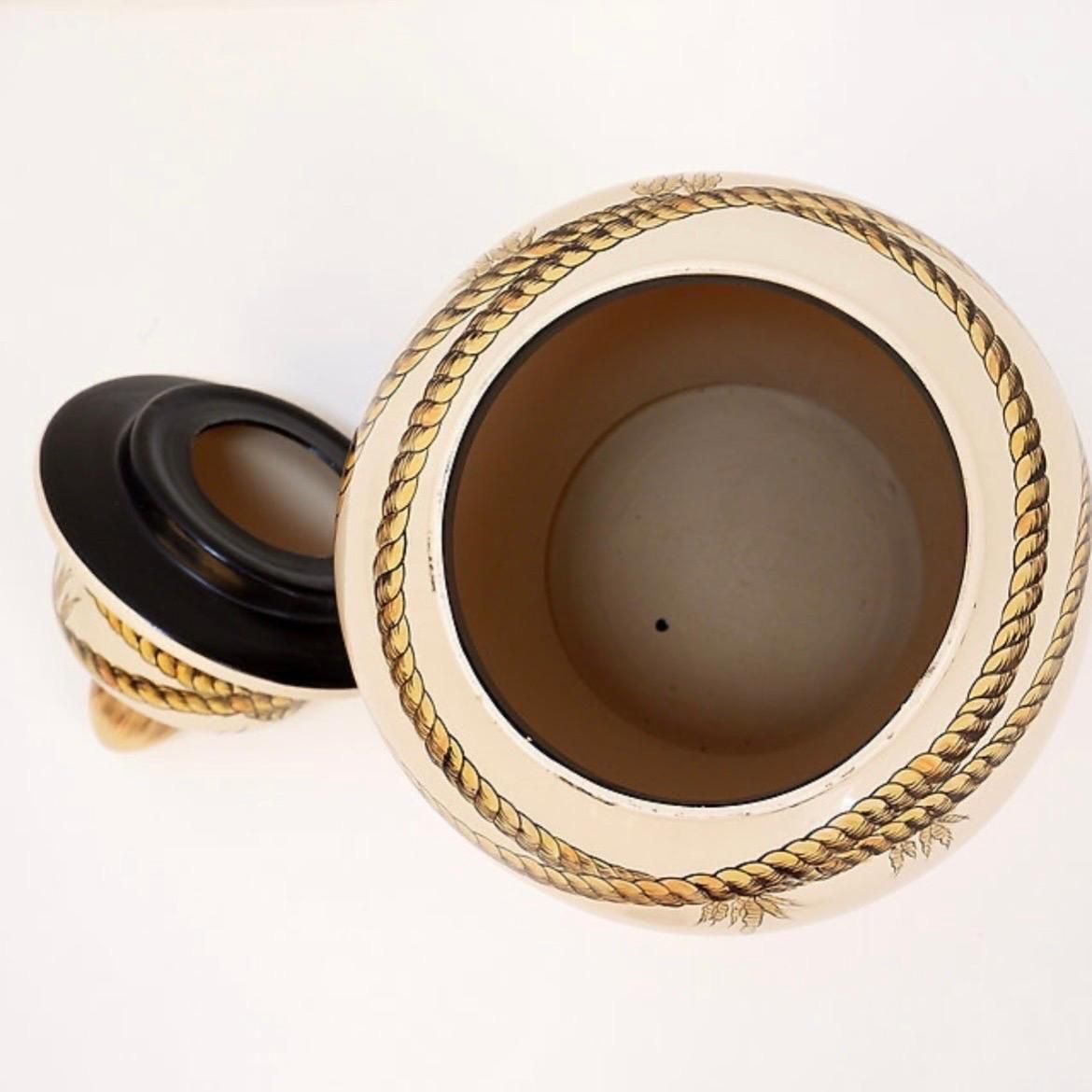 photo for sale Large Porcelain Rope Vase Potiche, Contemporary Design, 21st Century