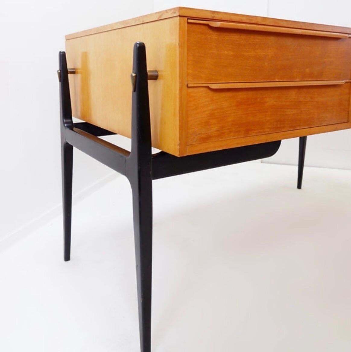 Alfred Hendrickx Style De Coene Desk, Beech Wood, Belgium, 1950 photo furniture