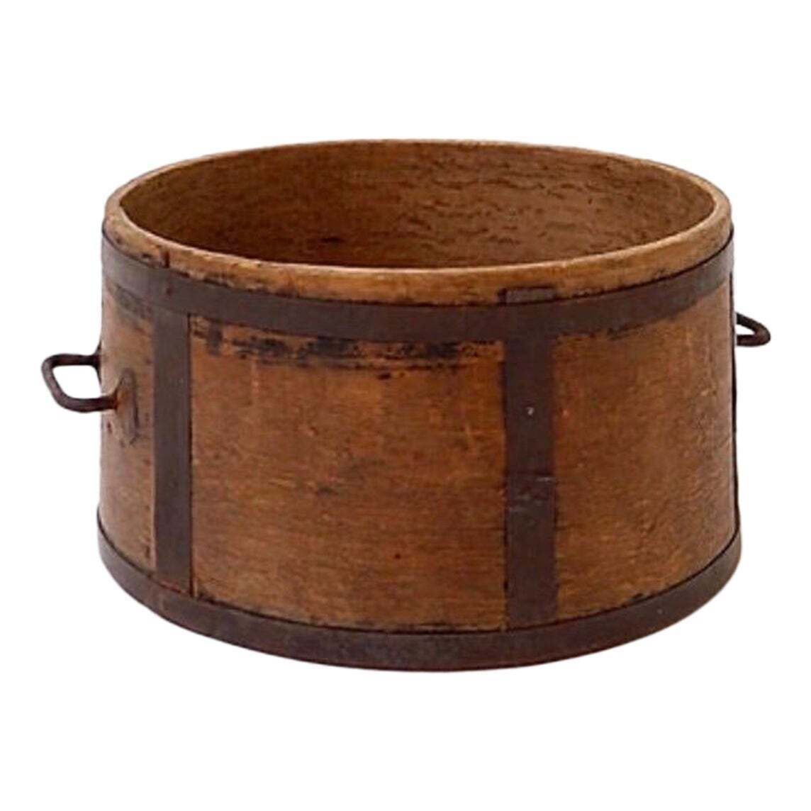 19th Century Antique Boisseau Decorative Bowl, Hardwood, France