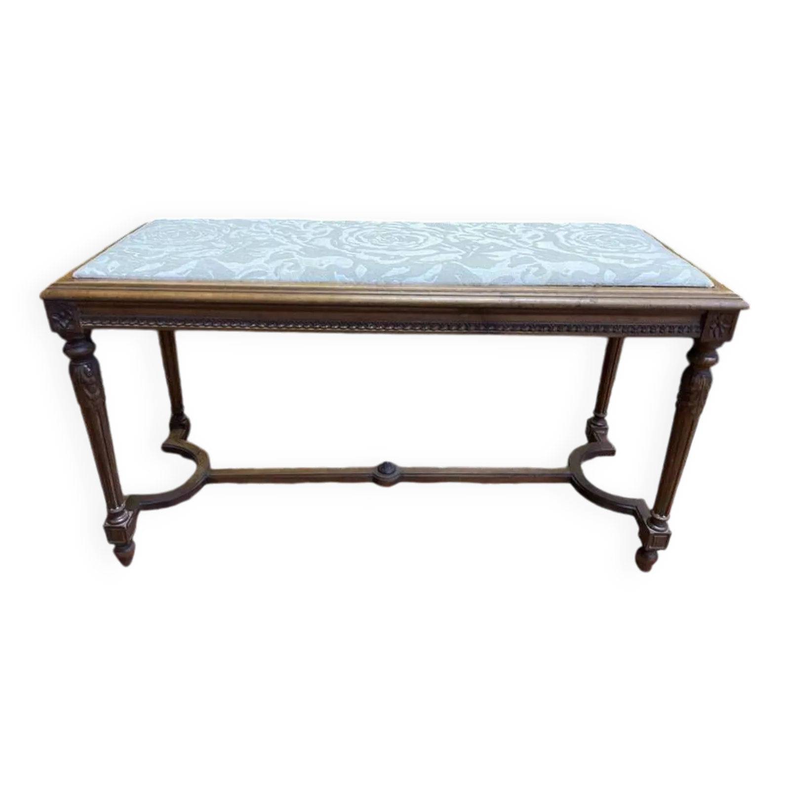 Louis XVI Style Piano Bench With Fabric Seat