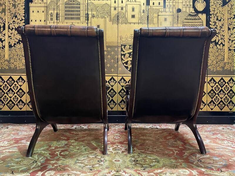 Pair Of English Chesterfield Leather Armchairs photo furniture